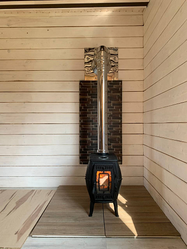 Установка печи-камина Бахтинка  и монтаж дымохода Теплов и Сухов